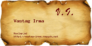 Vastag Irma névjegykártya