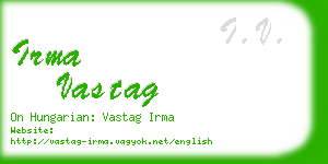 irma vastag business card